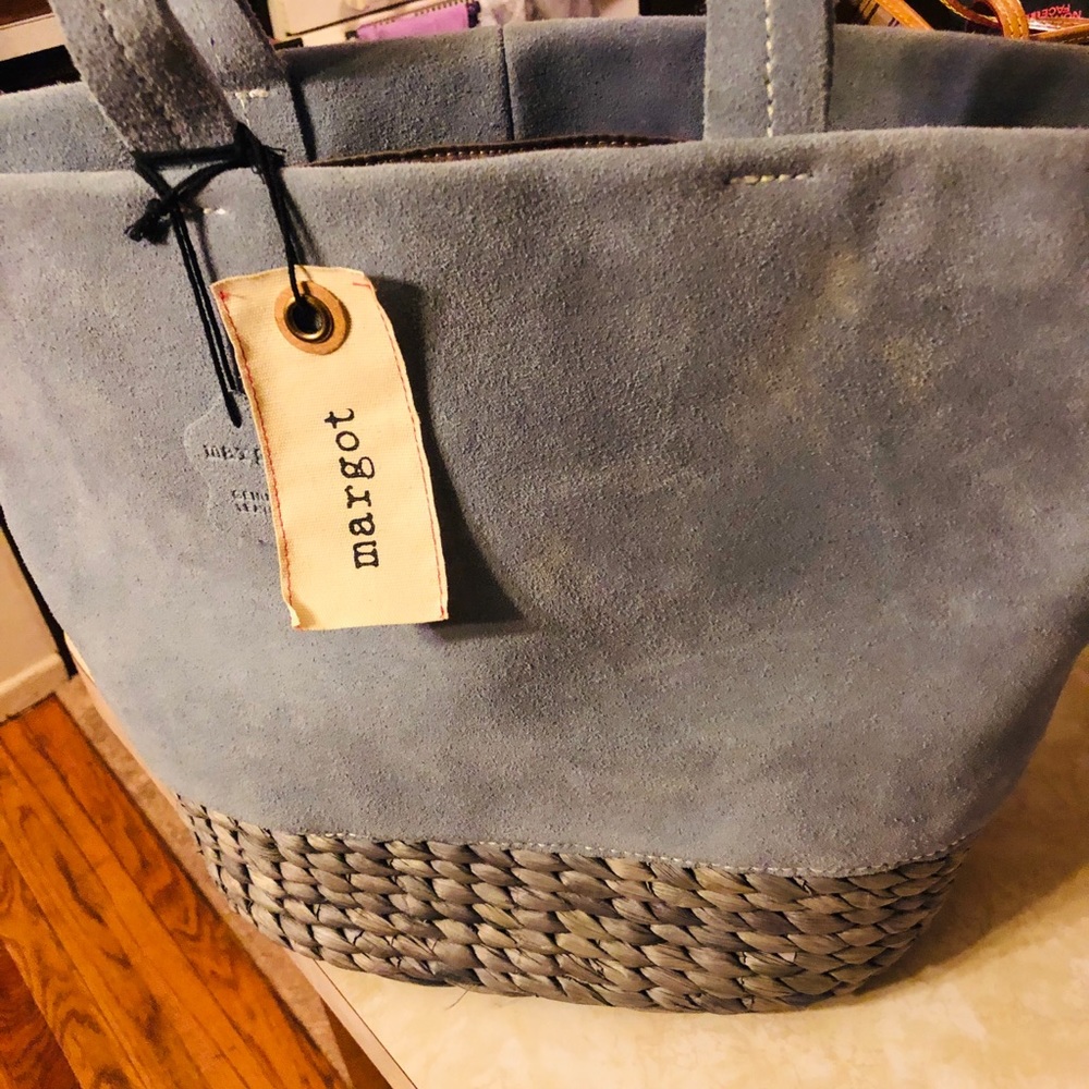 Margot blue suede tote